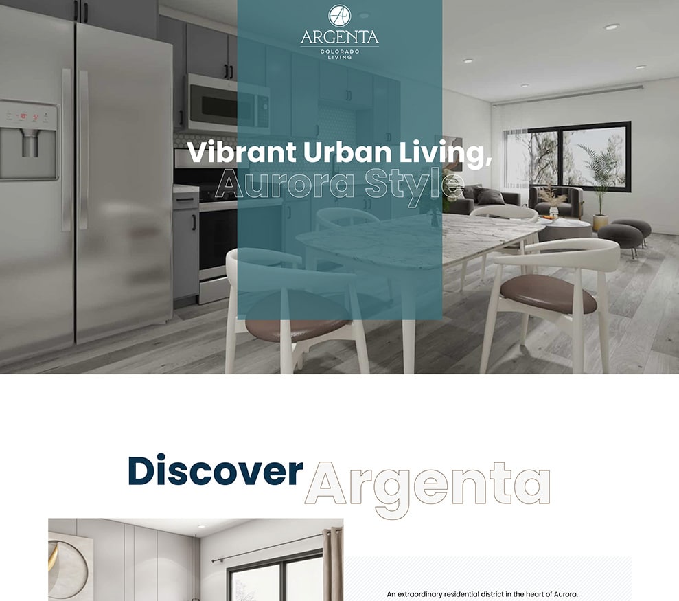 Argenta Colorado Living website screenshot