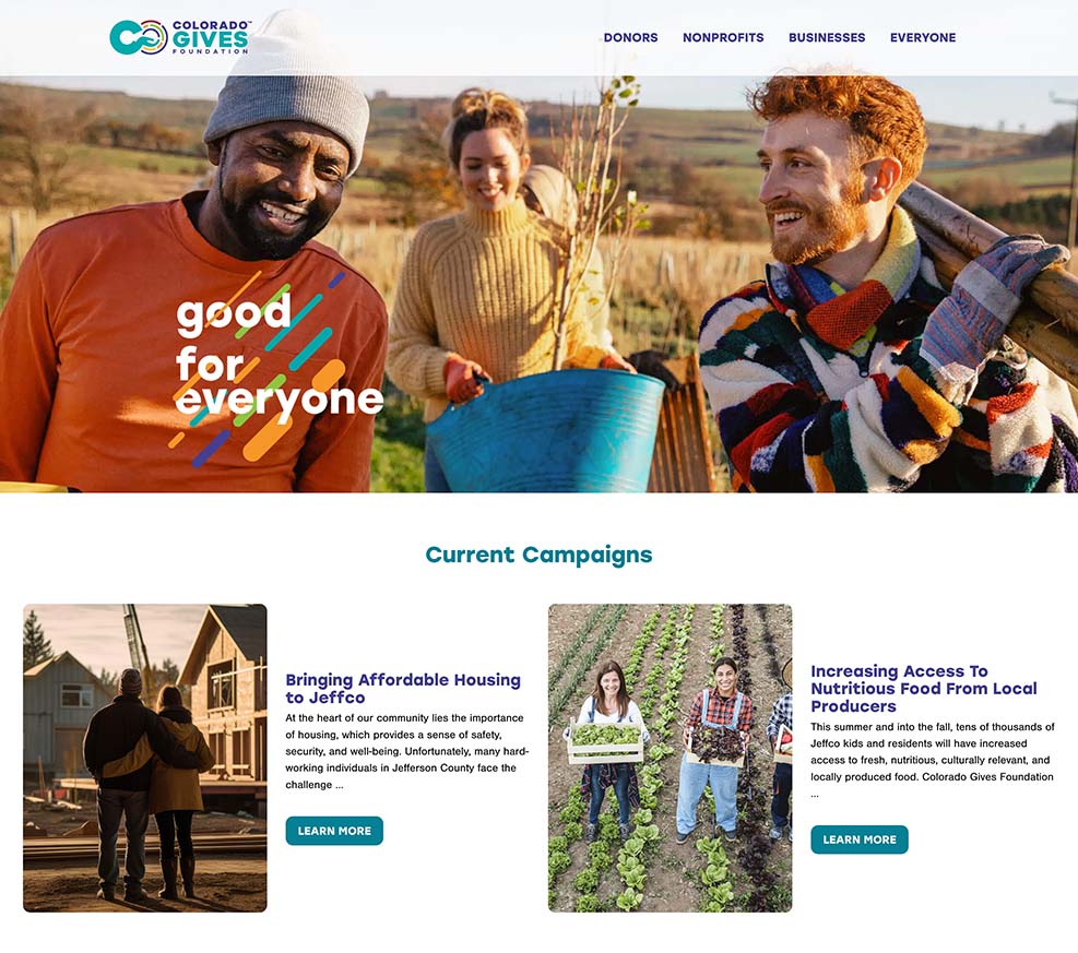 Colorado Gives Foundation website screenshot
