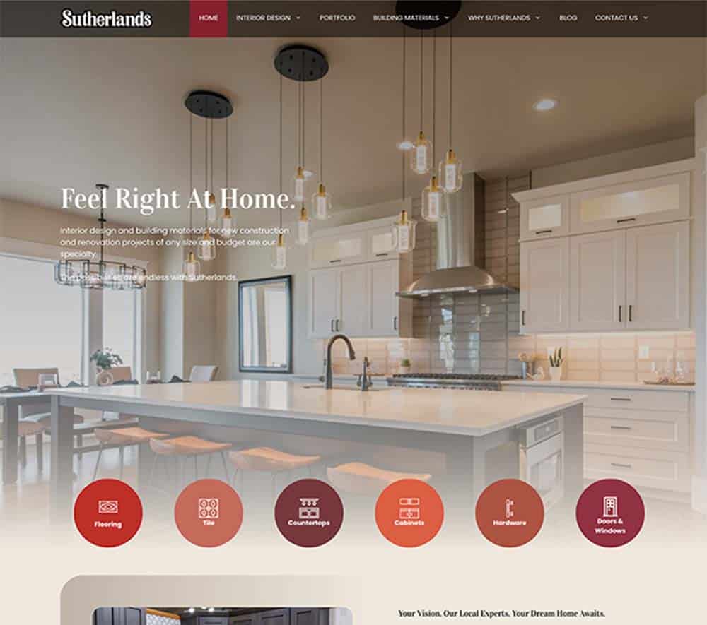 Sutherlands Design Gallery website screenshot